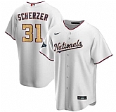 Nationals 31 Max Scherzer White Gold Nike 2020 Gold Program Cool Base Jersey Dzhi,baseball caps,new era cap wholesale,wholesale hats